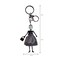 Wrapables Hanging Fashionista Doll Keychain, Crystal Rhinestone Keyring Bag Charm, Gray Retro